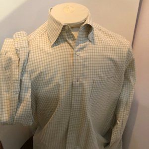 Jack Nicklaus   button down collar shirt   Large   White with yellow/blue check
